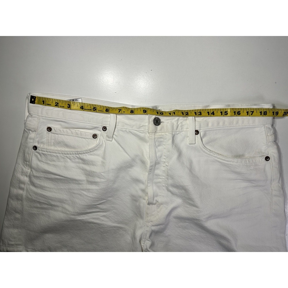 AGOLDE Sz 33 Parker Long White Button Fly Loose Fit Shorts High-Rise 4" Inseam - Picture 7 of 7